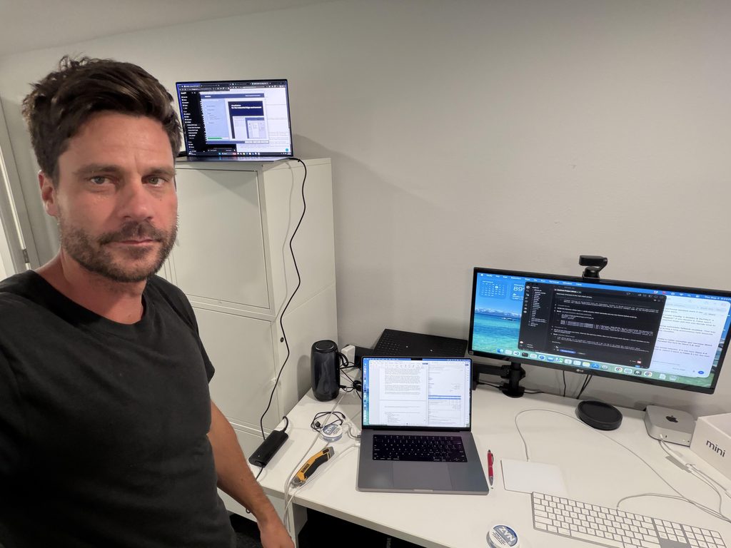 Jon Cousin, founder of Mavrix, at his workstation.